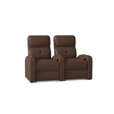 Upholstered Home Theater Seating with Cup Holder