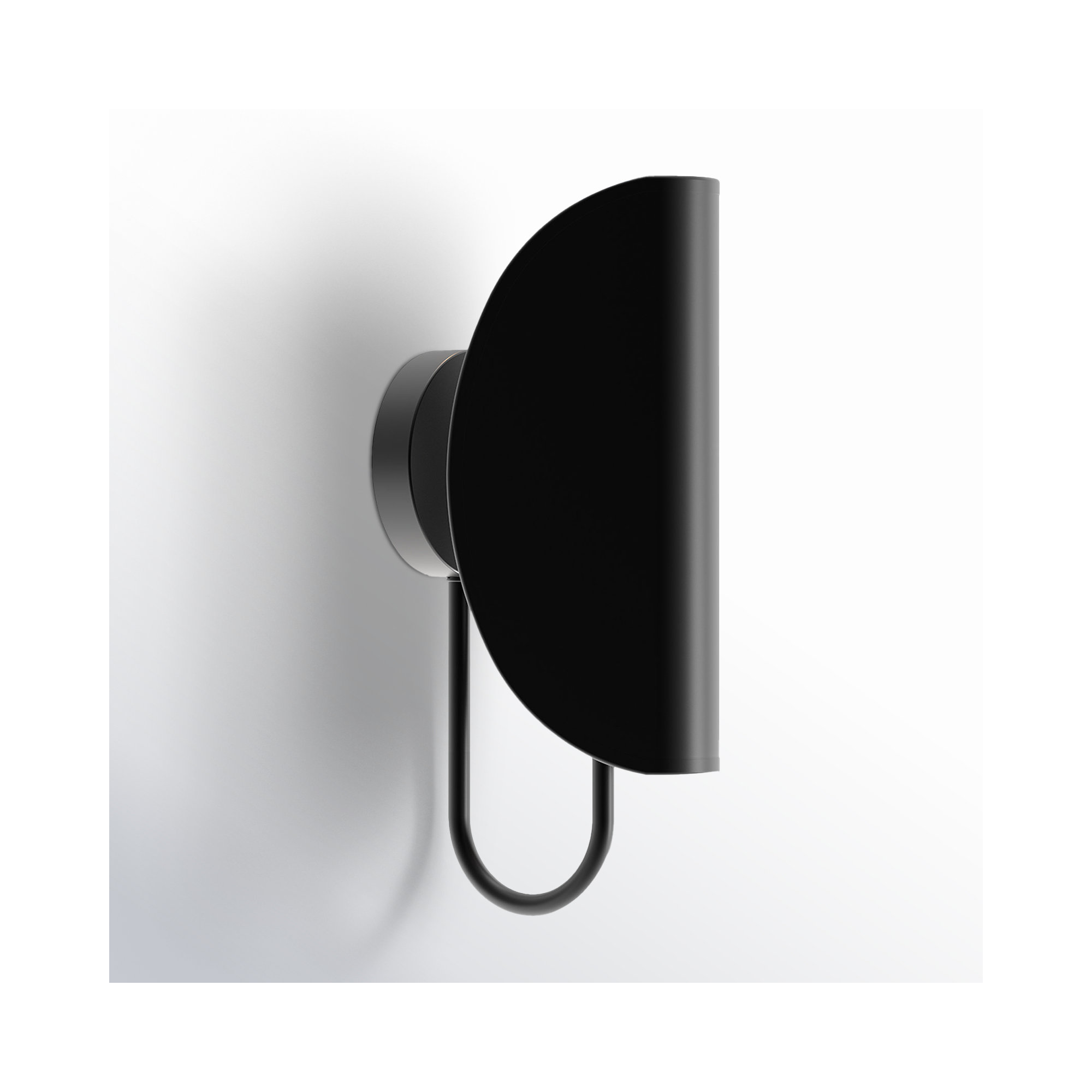 Single Light Dimmable Armed Sconce, Matte Black, Matte Black
