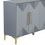 Buffet à deux tons à motif triangulaire - rangement fonctionnel et élégant à quatre portes pour différentes pièces, tablettes réglables, gris-743264123-743264124