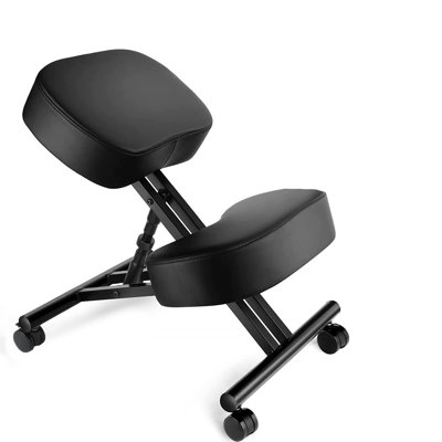 Adeli Adjustable Height Ergonomic Kneeling Chair with Removable Casters/Wheels