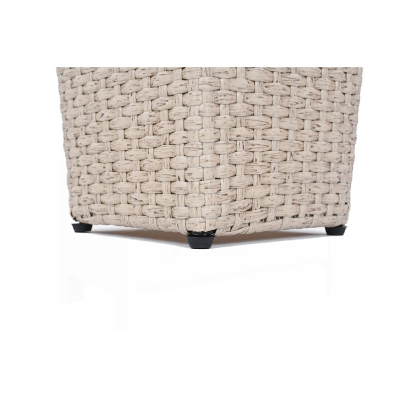 Outdoor PE Wicker Flower Pots, 2-Pcs Set, Beige, Weather-Resistant and Durable for Garden and Patio Decor, Beige