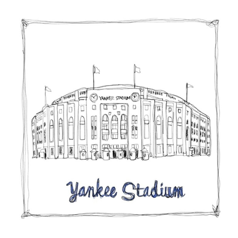 Yankee Stadium Print by Sofia Fox, Glass Coat, 24" H x 24" W x 1.5" D