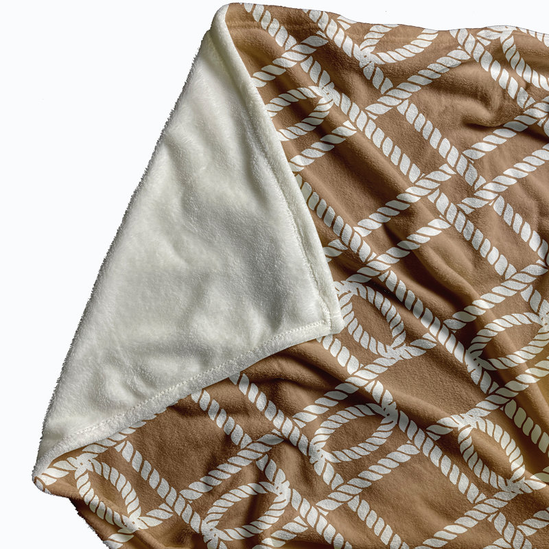 Jeté à motif géométrique Nautical Nights, L 60 po x l 50 po x P 0,5 po, Beige / taupe