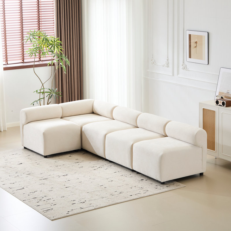 Canapé modulaire en forme de L 109 po 5 pièces, 4, H 27 po x l 109 po x P 57 po