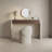39.37"Minimalist Sintered Stone Tabletop Solid Wood Dressing Table
