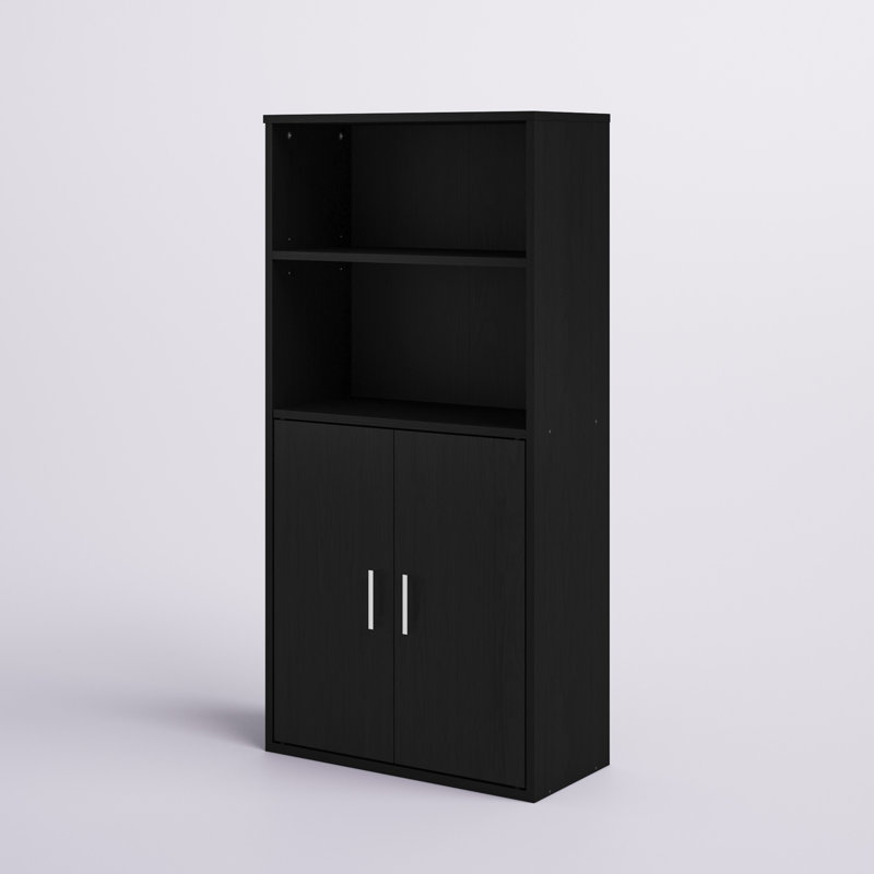 Silliman 2 - Door Accent Bookshelf, Black Oak