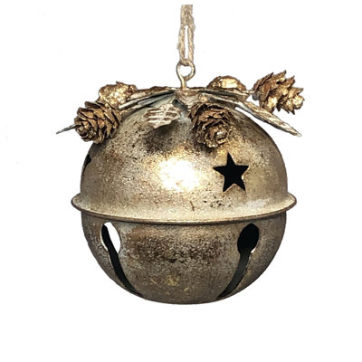 Ornement en forme de cloche avec boule de pomme de pin