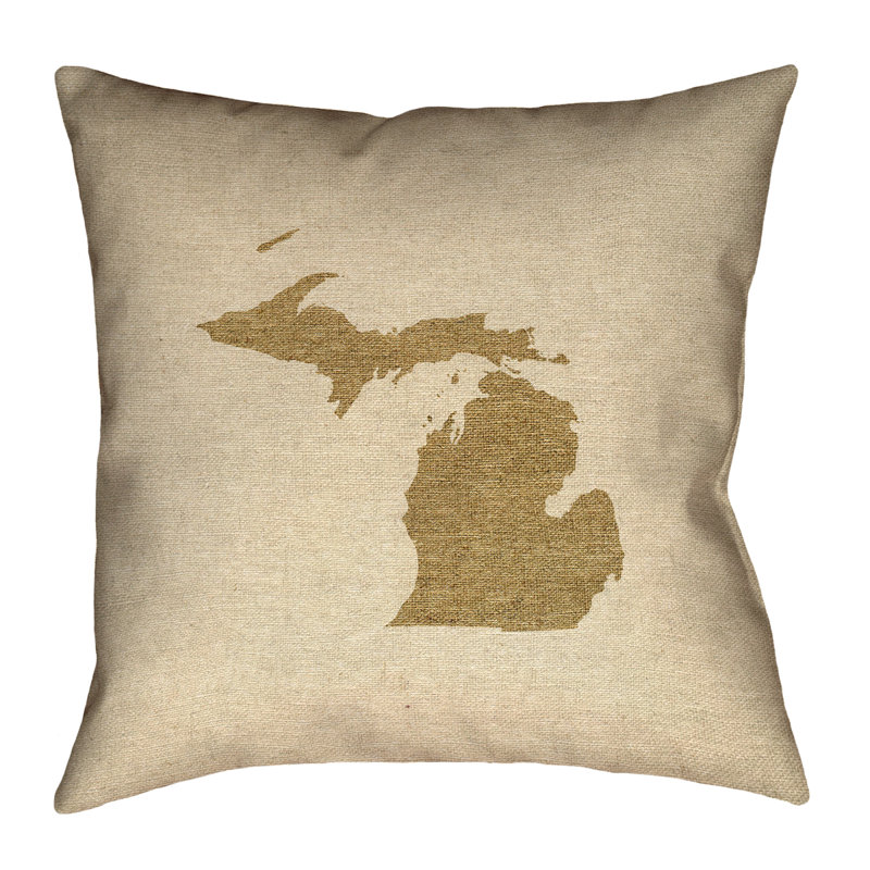 Coussin de sol en toile Katelyn Smith Michigan, 28 po x 28 po