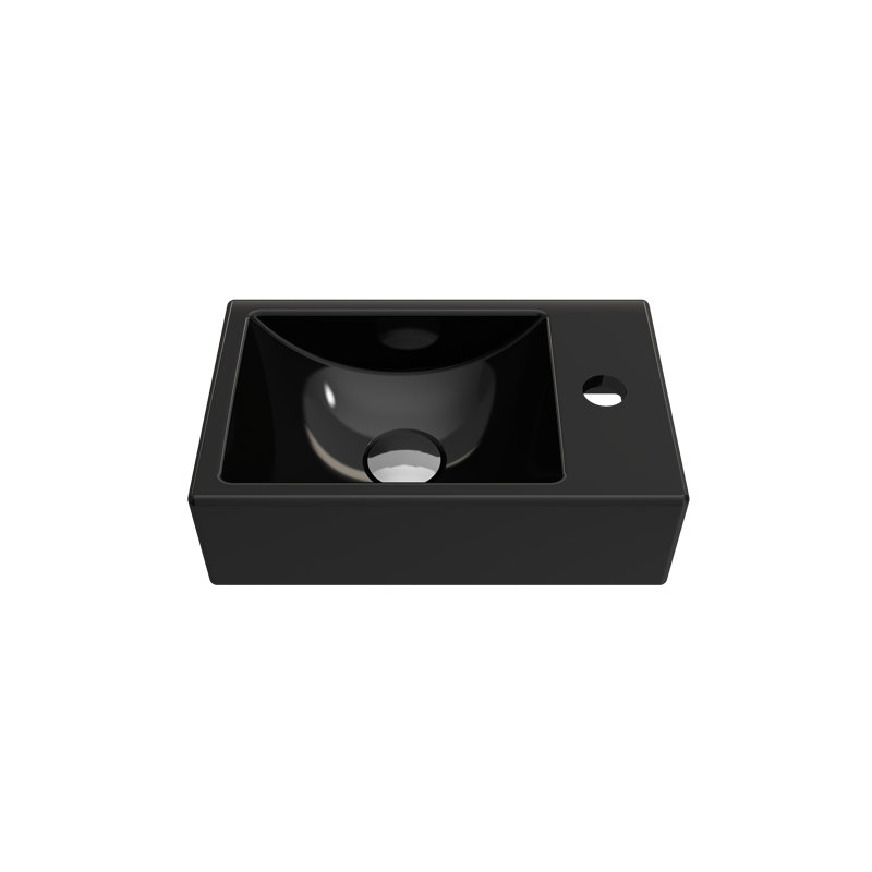 Lavabo de salle de bain rectangulaire double en argile réfractaire BOCCHI Milano, Noir