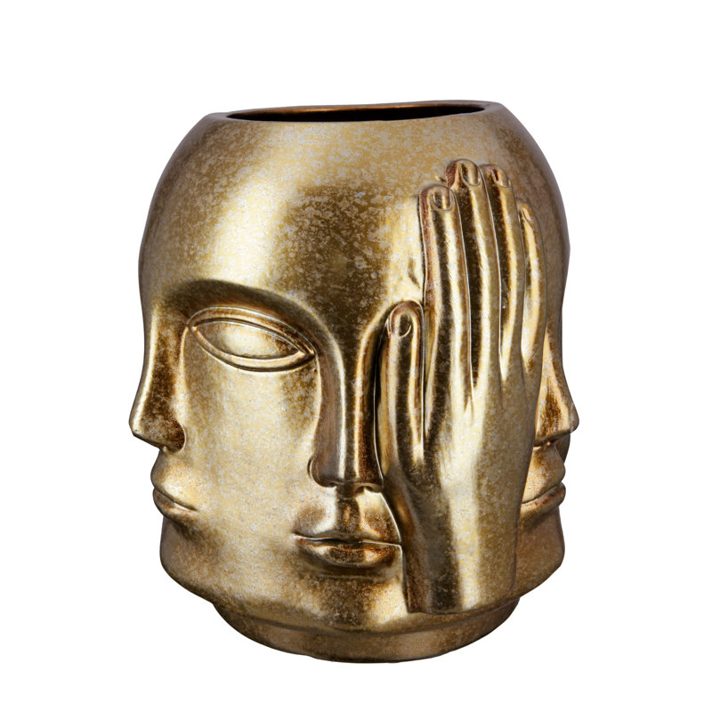 Abuzer Ceramic Table Vase, Gold
