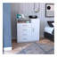 Commode 4 tiroirs, 1 tablette ouverte, plateau supérieur, armoire à une porte, blanc