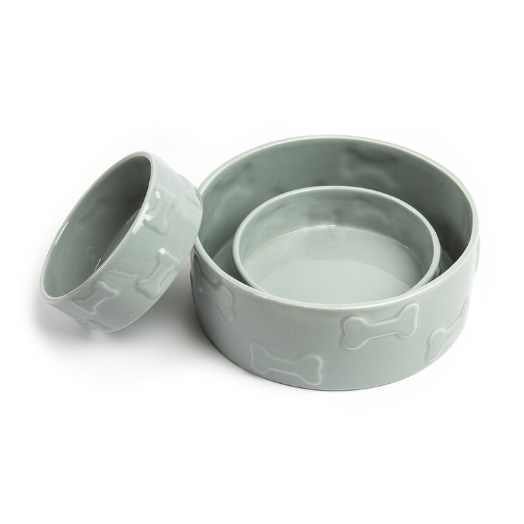 Parton Pet Bowl (Set of 2) Tucker Murphy Pet Color: Gray, Capacity: Small (2 Cups / 16 Fluid oz)