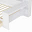 Lit de jour en bois avec tablettes de rangement, lit multifonctionnel avec 2 tiroirs de rangement et bureau d'étude-824777491-824777490