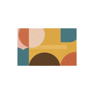 Geometric Shapes Bath Mat For Bathroom, 16 X 24 Inches