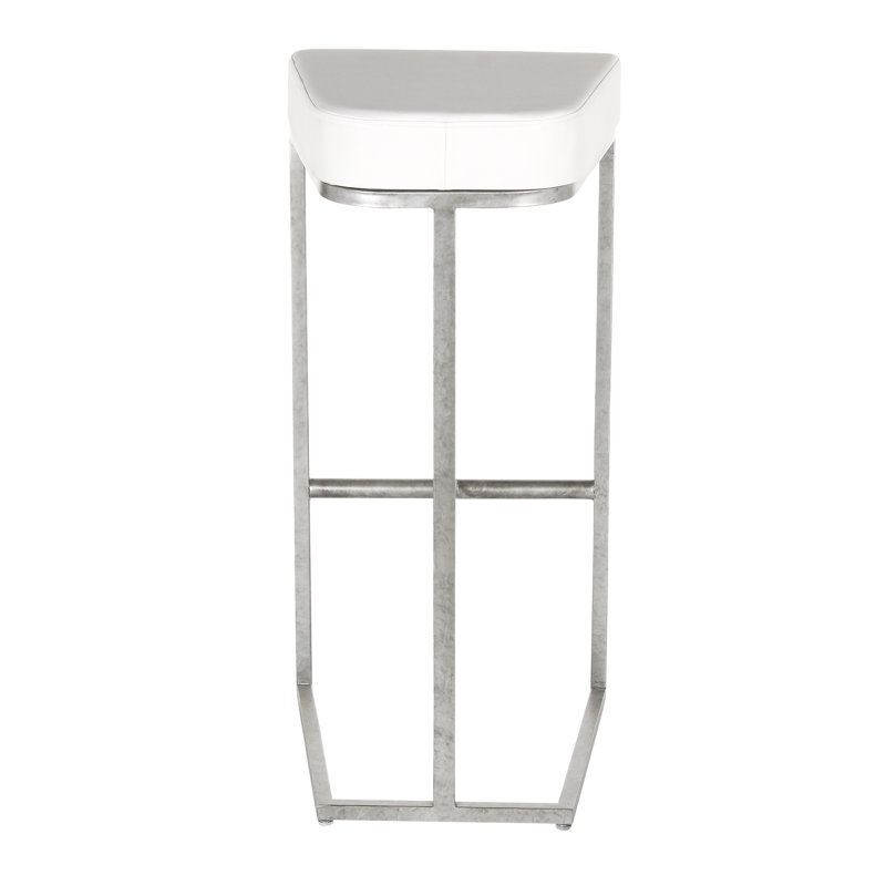 Patti's Stool, Bar Stool (30'' Seat Height), Royal Silver, White