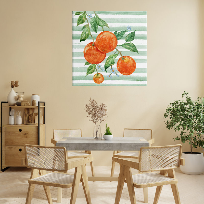 Toile de vigne orange juteuse, design par Paul Brent, H 24 po x l 24 po