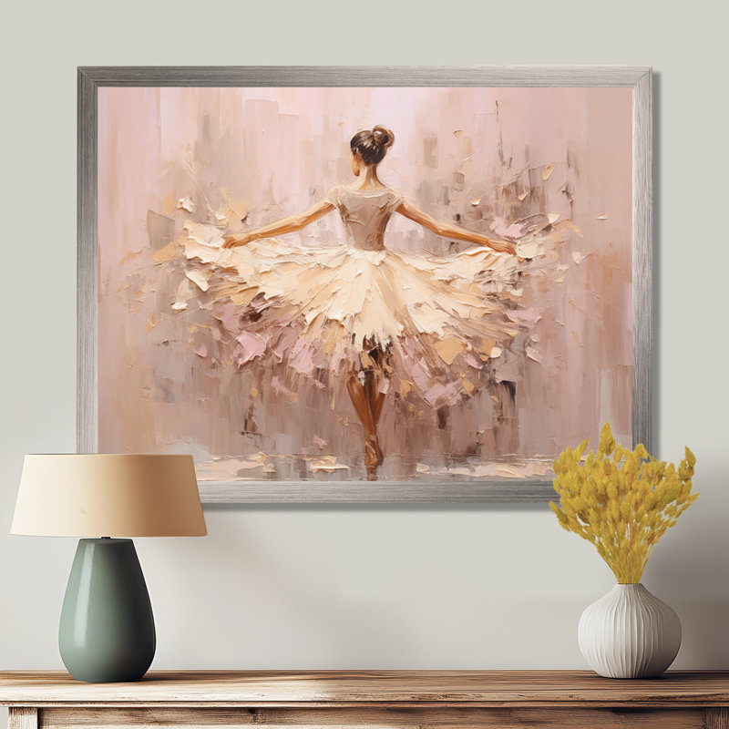 Gagarine - Ballet, art mural, H 34 po x l 44 po, Reproduction avec cadre flottant, Doré