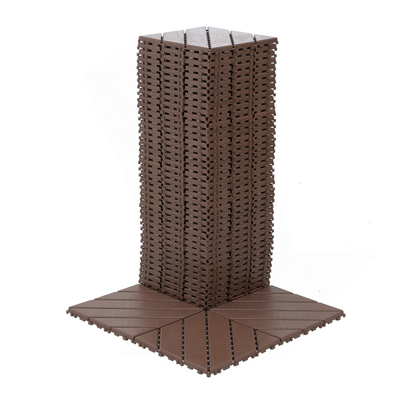 Carreaux de terrasse en plastique emboîtables, paquet de 44 tuiles de patio, 12 po x 12 po, imperméable à l'eau pour utilisation extérieure, tuiles de patio pour terrasse de piscine