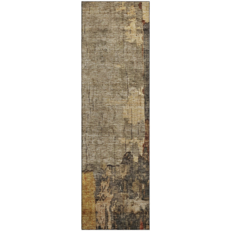 Premium Machine Washable Jessie AMF1201 Abstract Rug, Tapis de couloir 2 pi 3 po x 7 pi 6 po