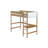 Loft Bed with Desk, Upholstered Loft Bed Frame with Ladder, Safety Guardrails,Rubber Wooden,Teddy Fleece Fabric Headboard/Footboard