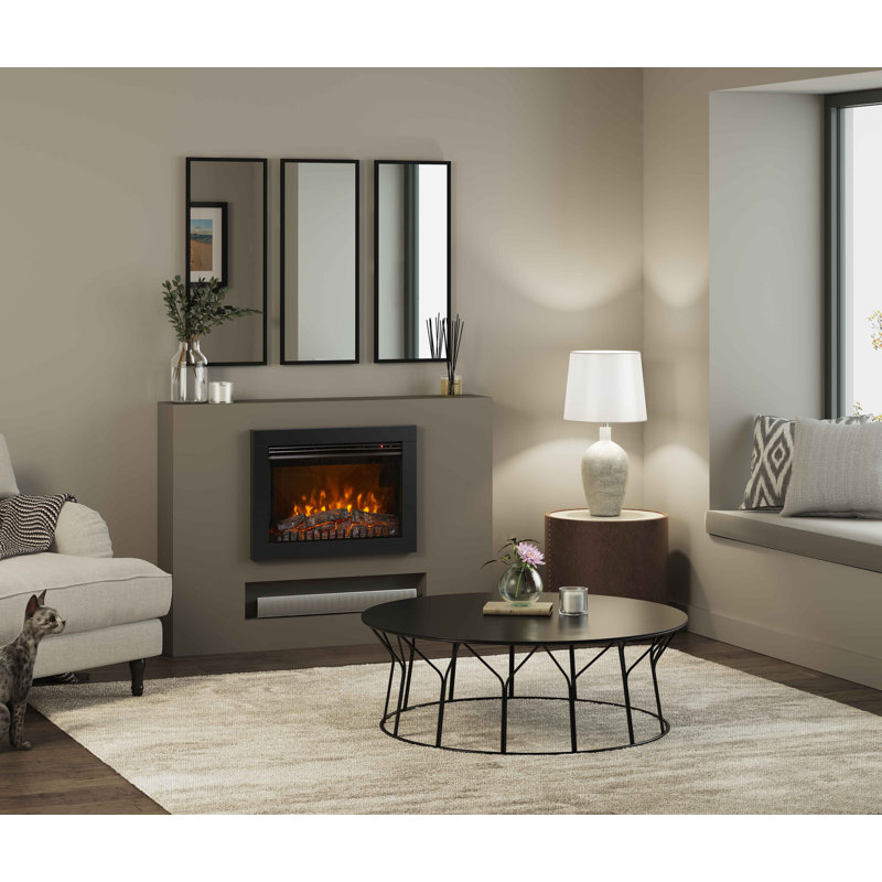 Adali Wall Inset Electric Fire, Black