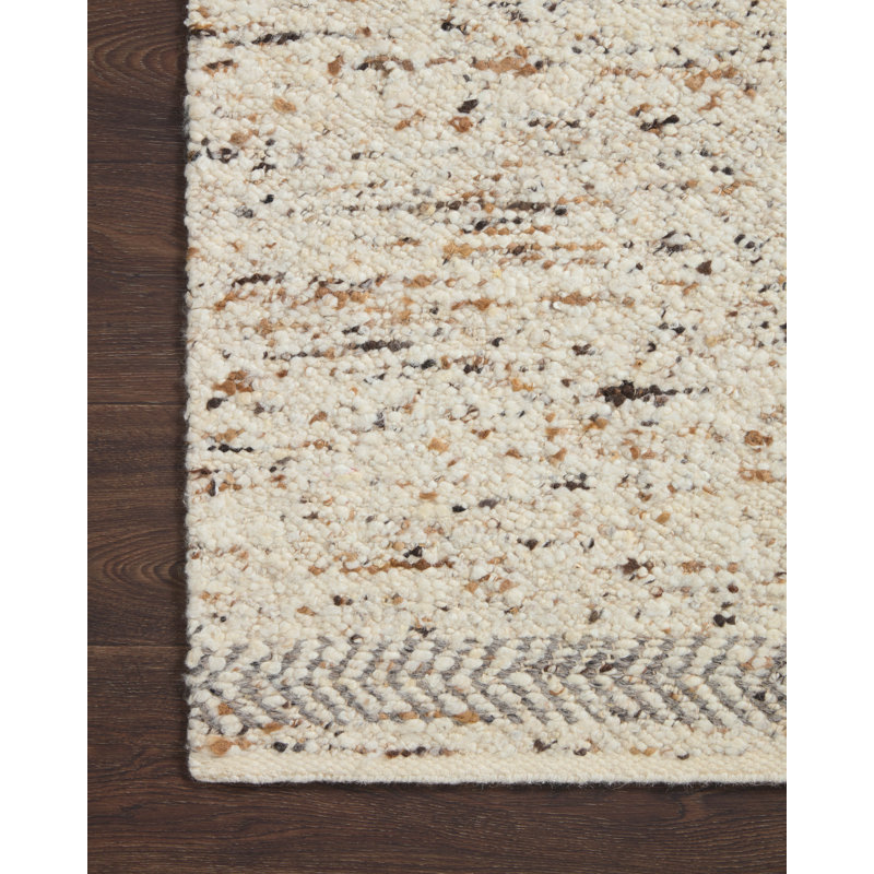 Tapis en laine / coton tissé à la main Bathsheb, Rectangle 3 pi 6 po x 5 pi 6 po