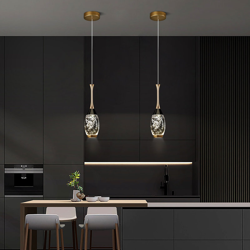 Luminaire suspendu moderne en cristal Illona, Deux lumières