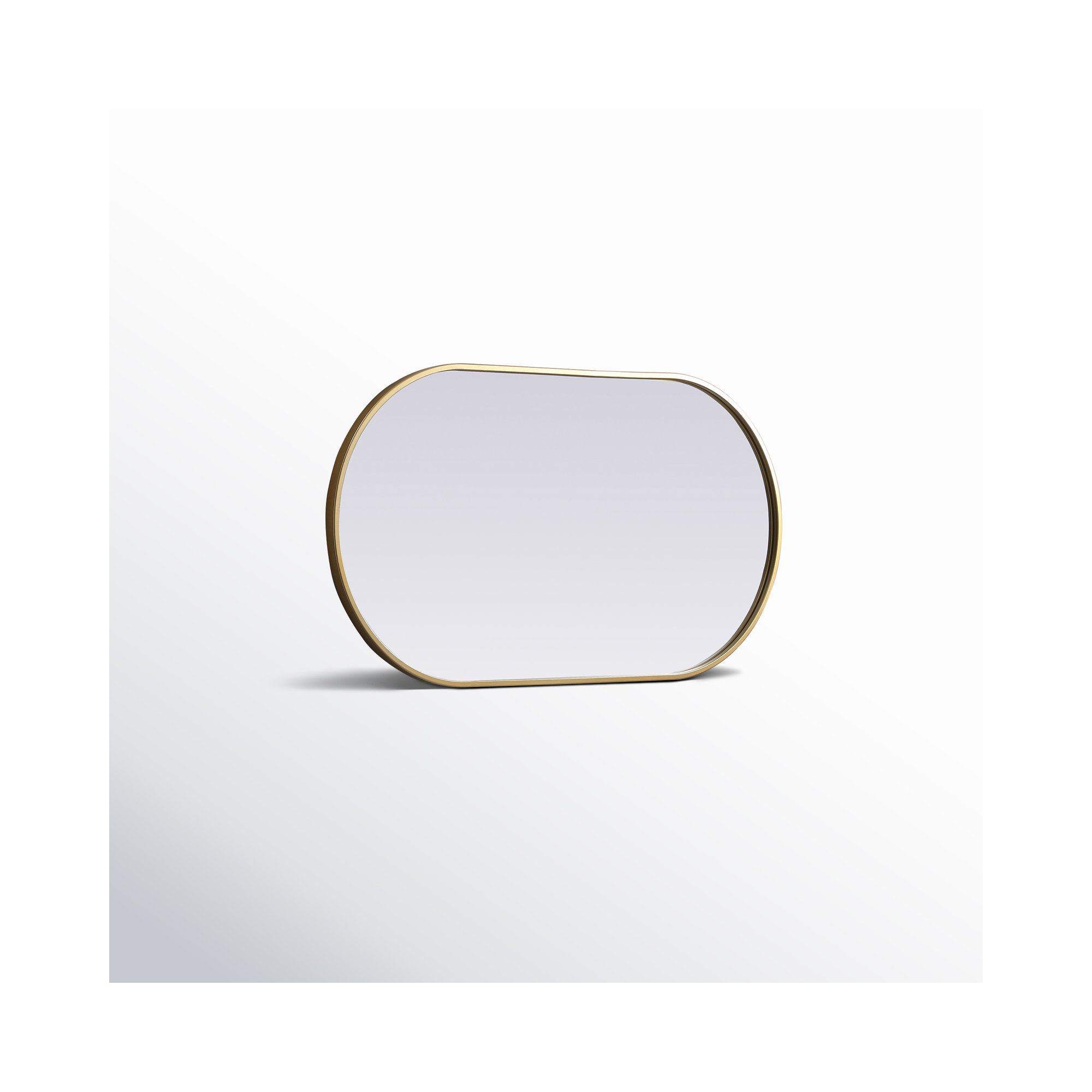 Sabine Metal Pill Wall Mirror, 36" x 20", Brass