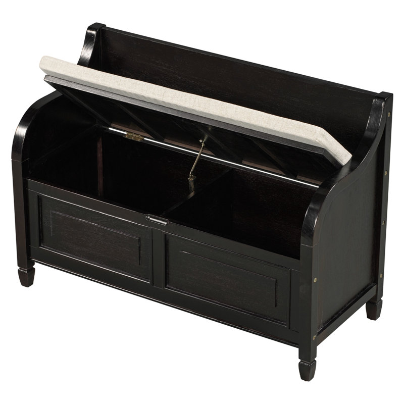 Banc de rangement à couvercle rabattable Delyssa, Espresso