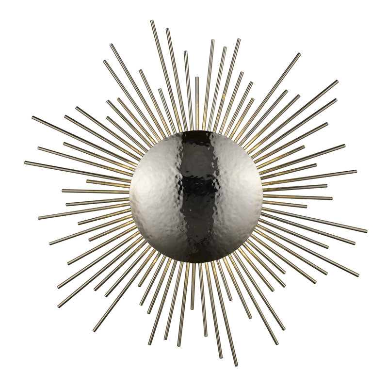 1 - Light Flush Mounted Sconce, Hammered Polished Brass