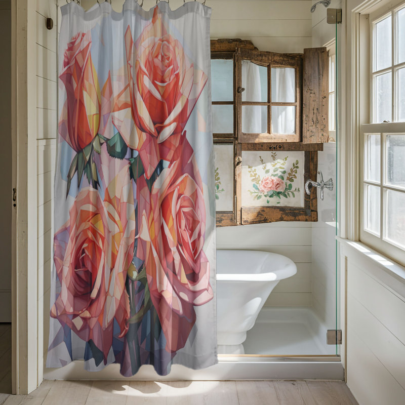 Rideau de douche standard 1 pièce Structured Blossoms, H 74 po x l 71 po