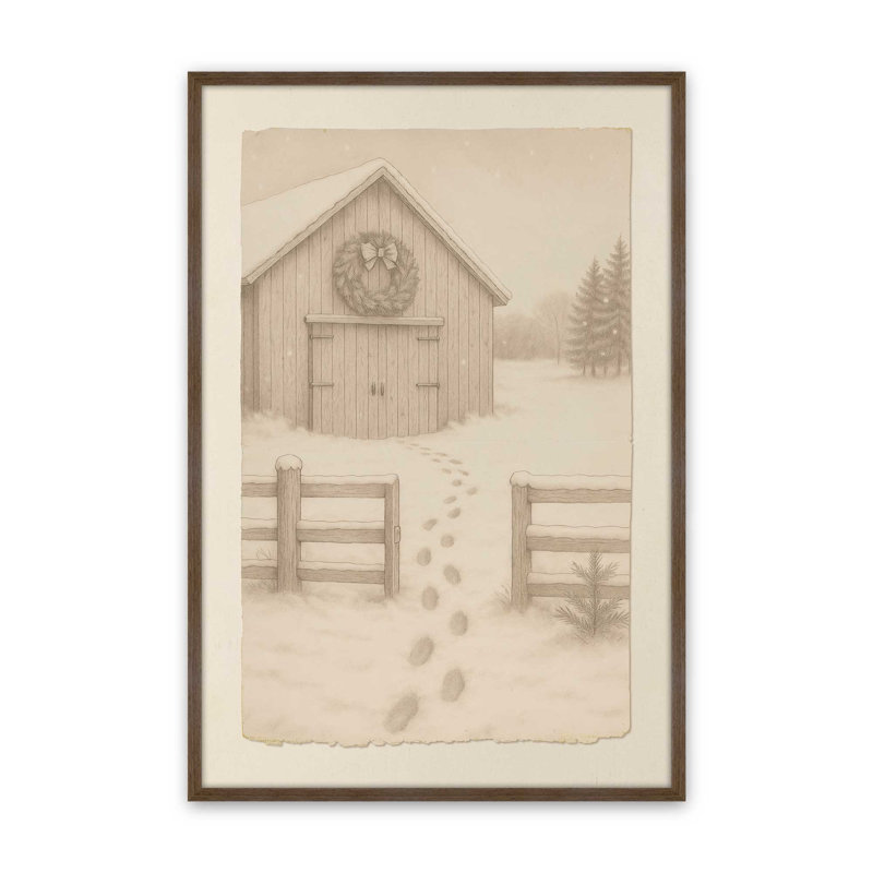 Hearthside Haven, reproduction d'art, 11 po x 14 po, Noyer