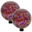 Globe terrestre en verre 10 pouces pour jardin ou cour arrière - rose perle - ensemble de 2-559921389-589394420