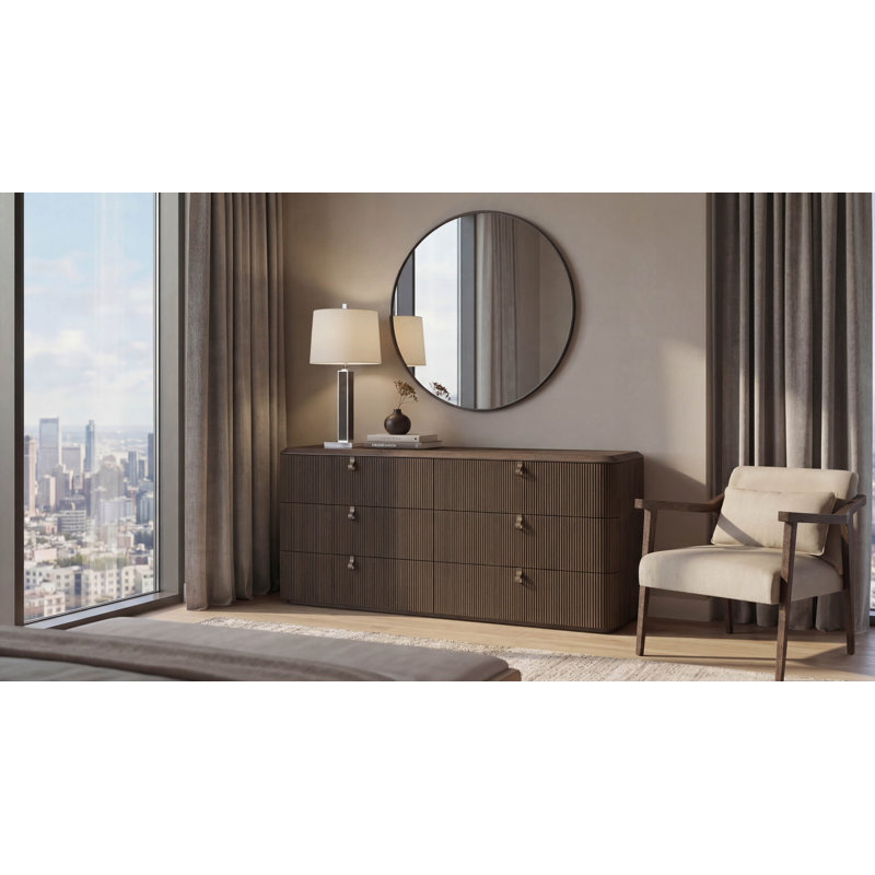 Commode 6 tiroirs Colten, Brun