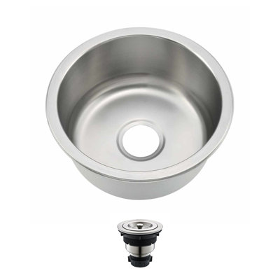 16-1/2" Round Undermount  Stainless Steel Single Bowl Kitchen Bar Sink