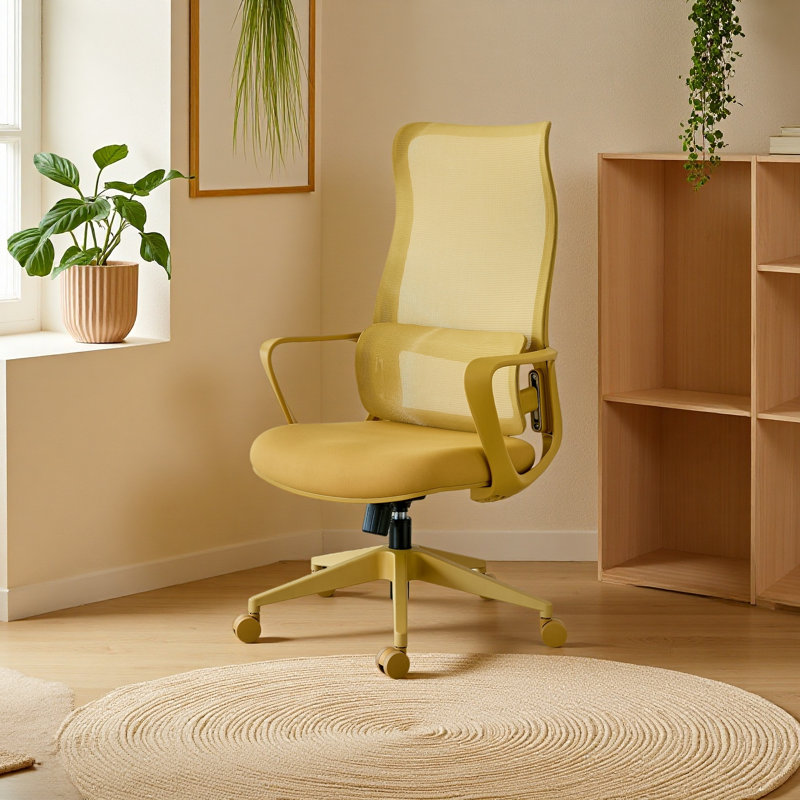 Fauteuil de bureau ergonomique 350LBS, Jaune, Jaune