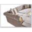 Canapé modulaire or capitonné avec cadre en bois de couleur taupe, parfait pour les sièges élégants et confortables