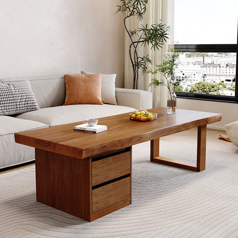 Vintage Solid Wood Coffee Table, 18.5" H x 55.1" L x 27.6" W