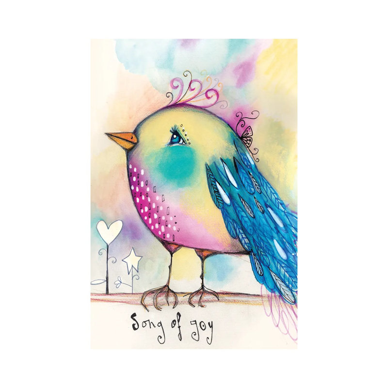 «Song Bird» par Tamara Laporte - reproduction de dessin sur toile tendue, H 40 po x l 26 po x P 1,5 po