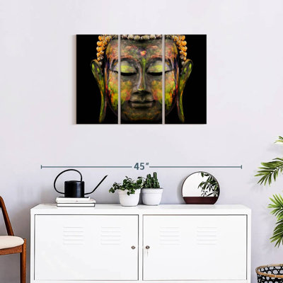 Bouddha bouddha coloré sur toile, ensemble de 3 pièces