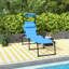 Chaise de camping bleue - Chaise longue pliante réglable avec coussin et parasol pour la randonnée en plein air, les voyages à la plage