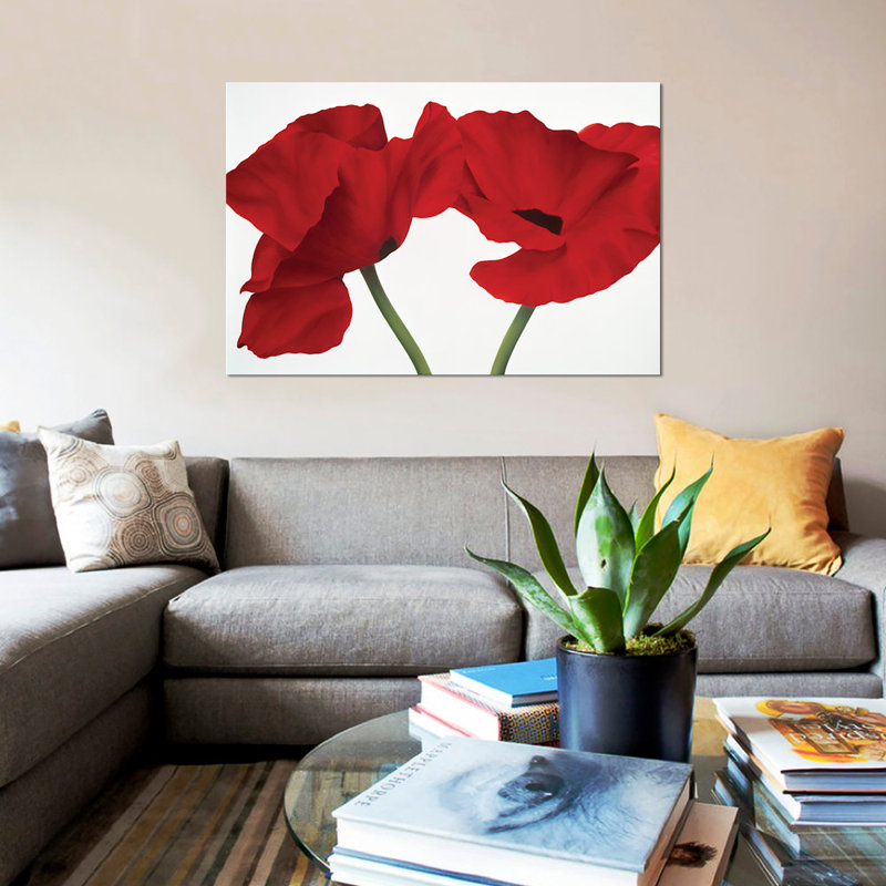 «Poppy Red», impression sur toile, H 8 po x l 12 po x p 0,75 po, Toile tendue, Pas de tapis