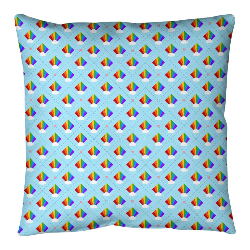 Housse de coussin carrée et insert Argyle, H 14 po x l 14 po, Bourre en polyester, Aqua / rouge / mauve