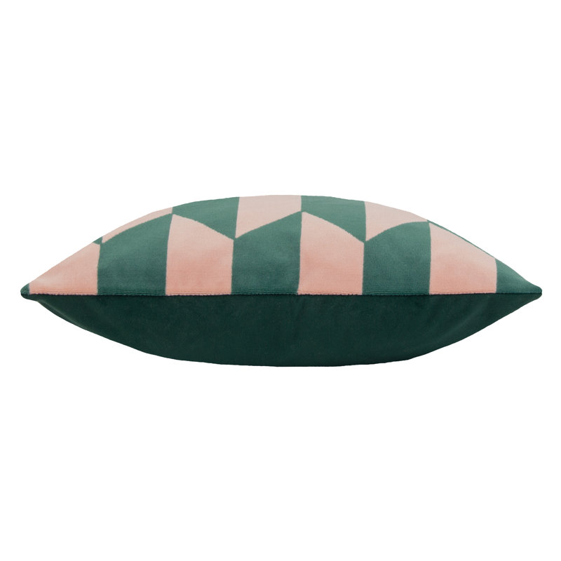 Kalho Geometric Square Throw Pillow Cover, Pink/Green