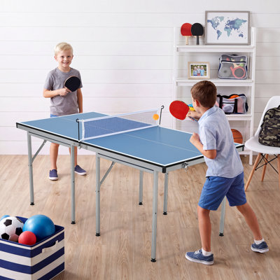 Ensemble de jeu de tennis de table - Jeu de tennis de table portable intérieur / extérieur avec roue, 2 raquettes de tennis de table et 3 balles