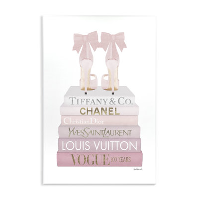 «Chic Chic Bow Shoes Glam Fashion», art mural sur plaque par Amanda Greenwood