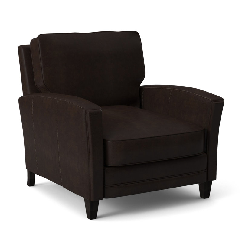 Zion Armchair, Aline Light Gray Stonewash Genuine Leather, Plantation