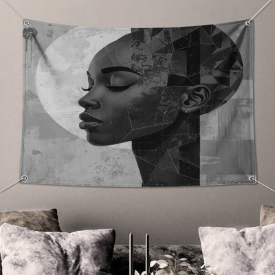 Abstract Portrait Face Wall Tapestry -  Portrait Wall Decor