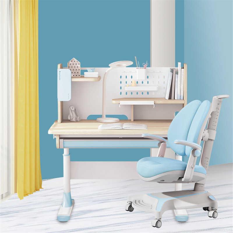 Dhela 37.4'' Writing Desk Chair Set, Blue