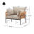 [Set of 2] 36" Iron Lounge Chair with Rope Weave Design and Plush Cushions-1625887488